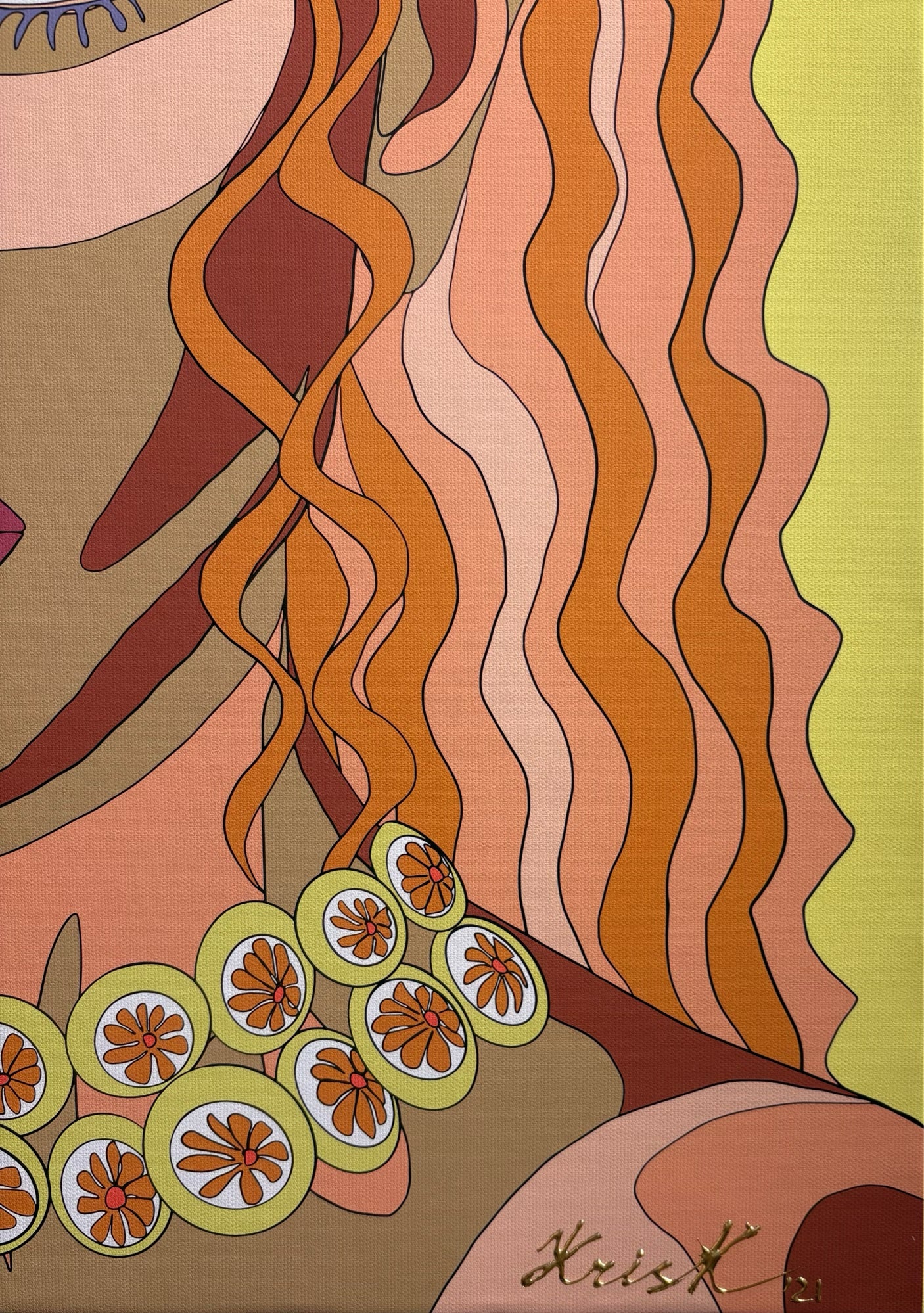 Kris K "Tangerine Ripples" (2/150), 2021